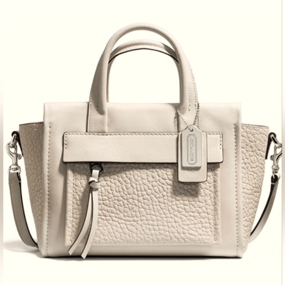 Coach F27923 Bleecker Leather Mini Riley Carryall in Parchment color